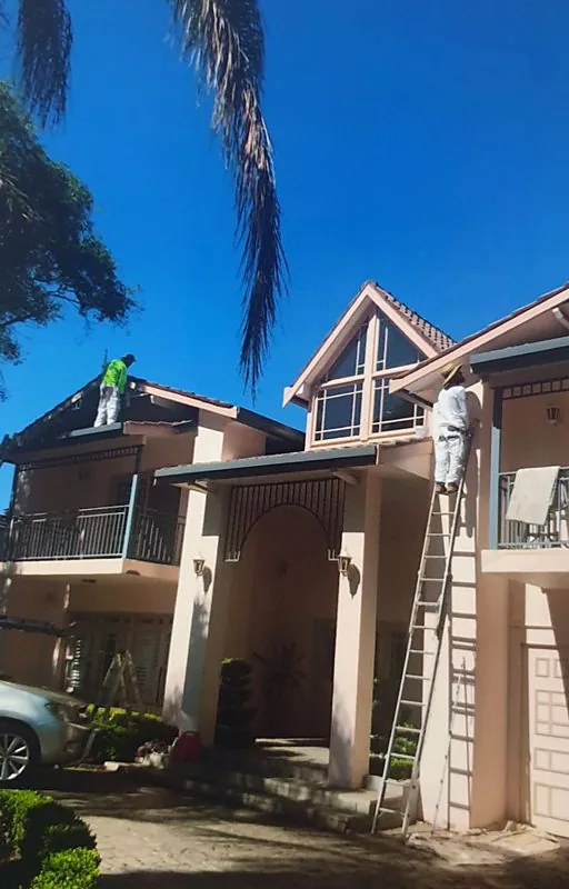 Two-storey house exterior repaint